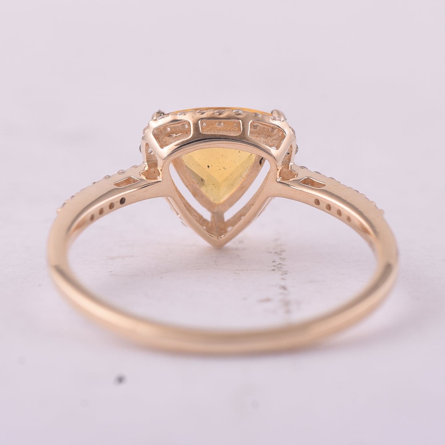0.77 Ct Trillion Br.Fire Opal 9K Gold Ring