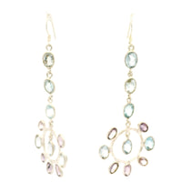 18.33 Ct Amethyst, Blue Topaz 925 Sterling Silver Earrings