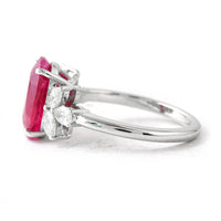 4.99 Ct Oval Ruby 950 Platinum Ring