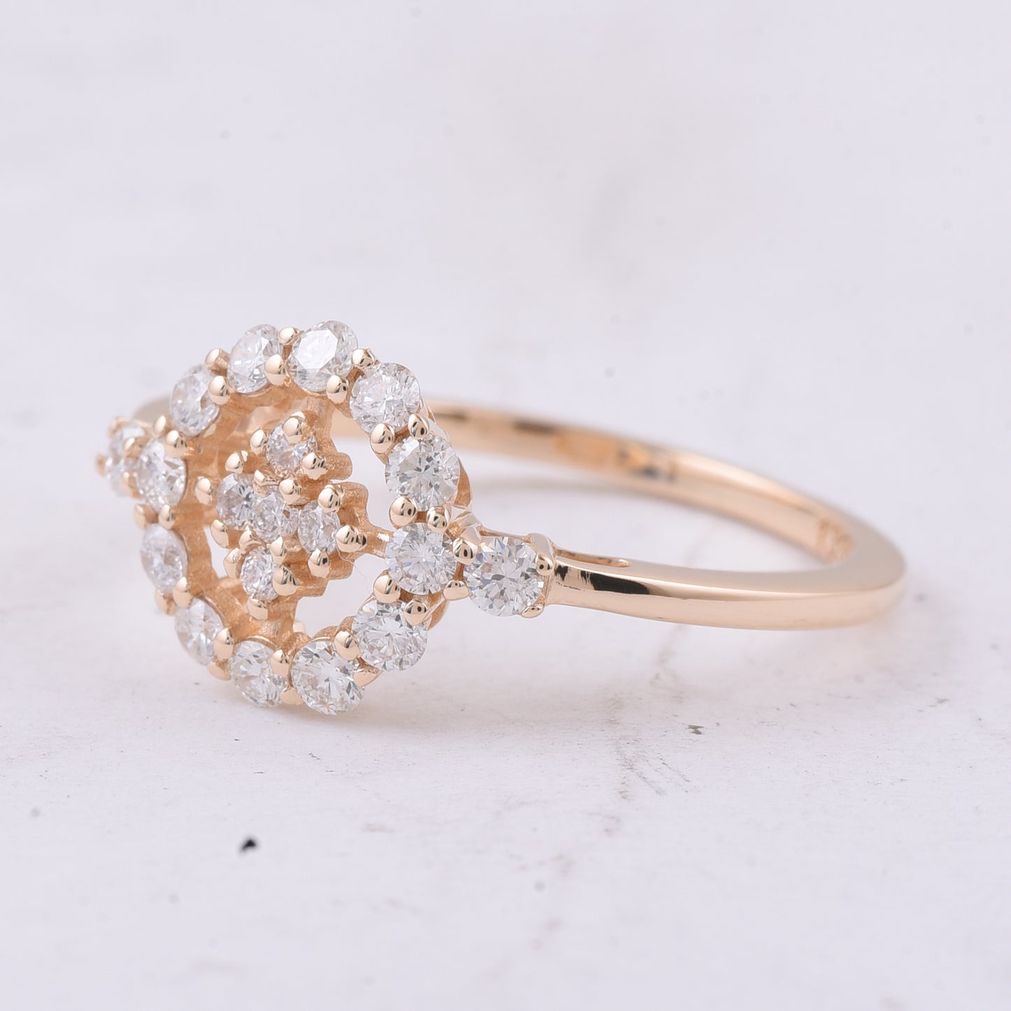 0.60 Ct Round Natural Diamond 14K Gold Ring