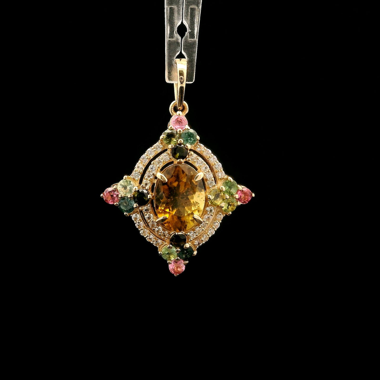 1.88 Ct Oval Tourmaline 14K Gold Pendant