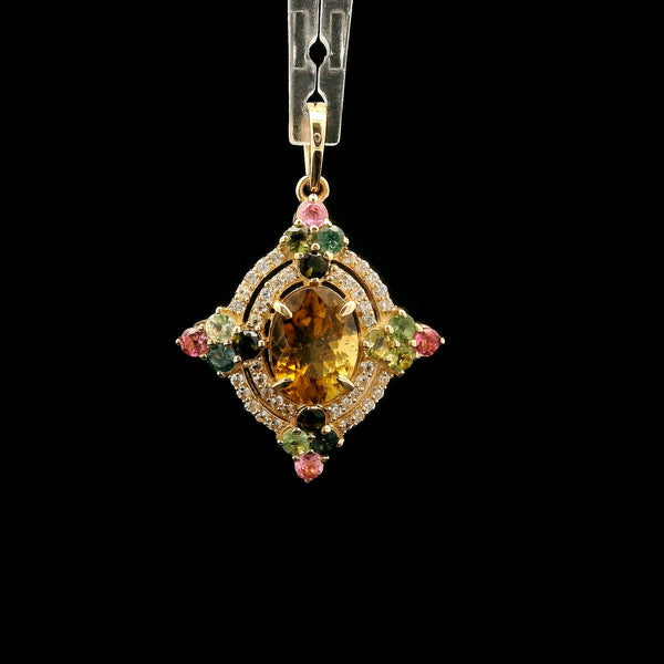 1.88 Ct Oval Tourmaline 14K Gold Pendant