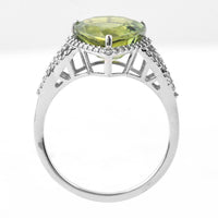 5.51 Ct Pear Mixed Cut Natural Green Sapphire 950 Platinum Ring