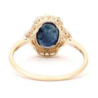 2.18 Ct Oval Natural Sapphire 14K Gold Ring