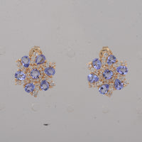 2.83 Ct Round Tanzanite 14K Gold Earrings