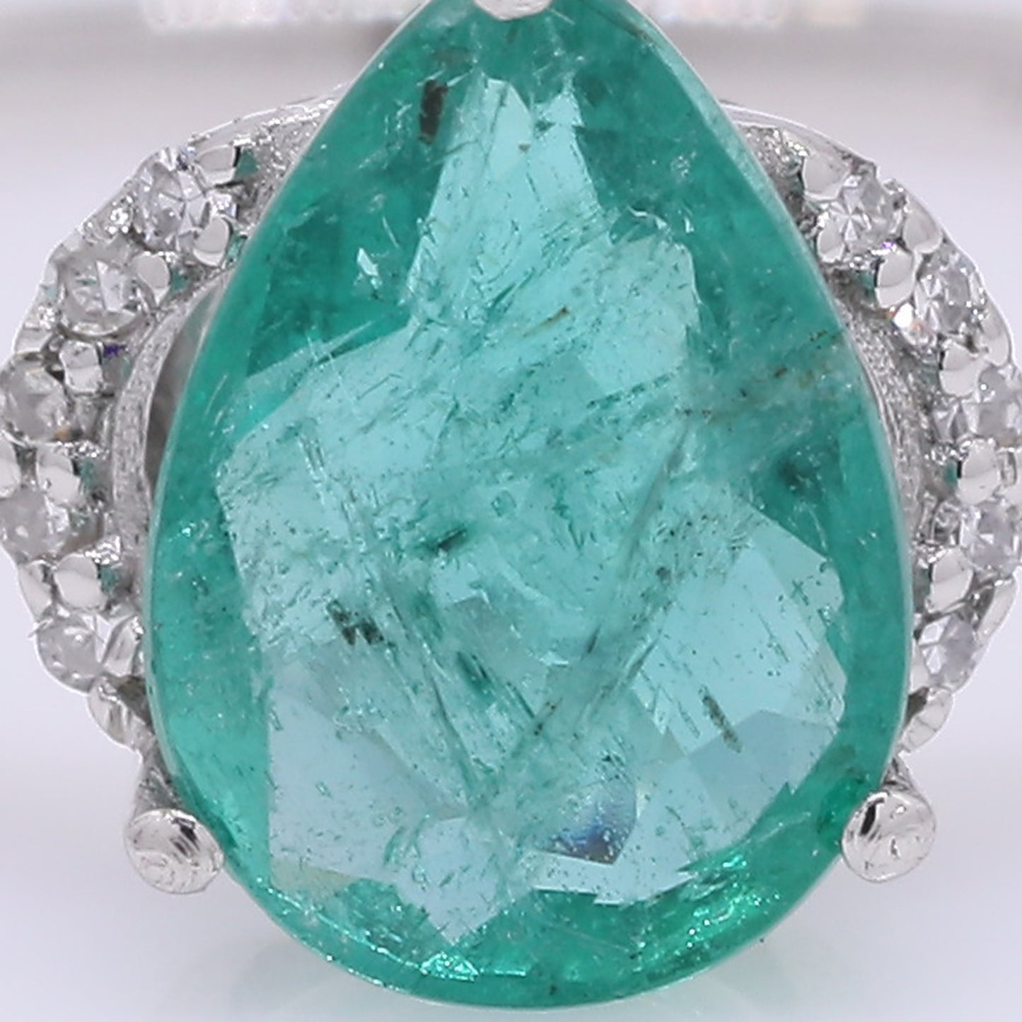 1.36 Ct Pear Mixed Cut Natural Emerald 950 Platinum Ring