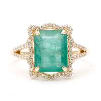 2.78 Ct Octagon Natural Emerald 14K Gold Ring