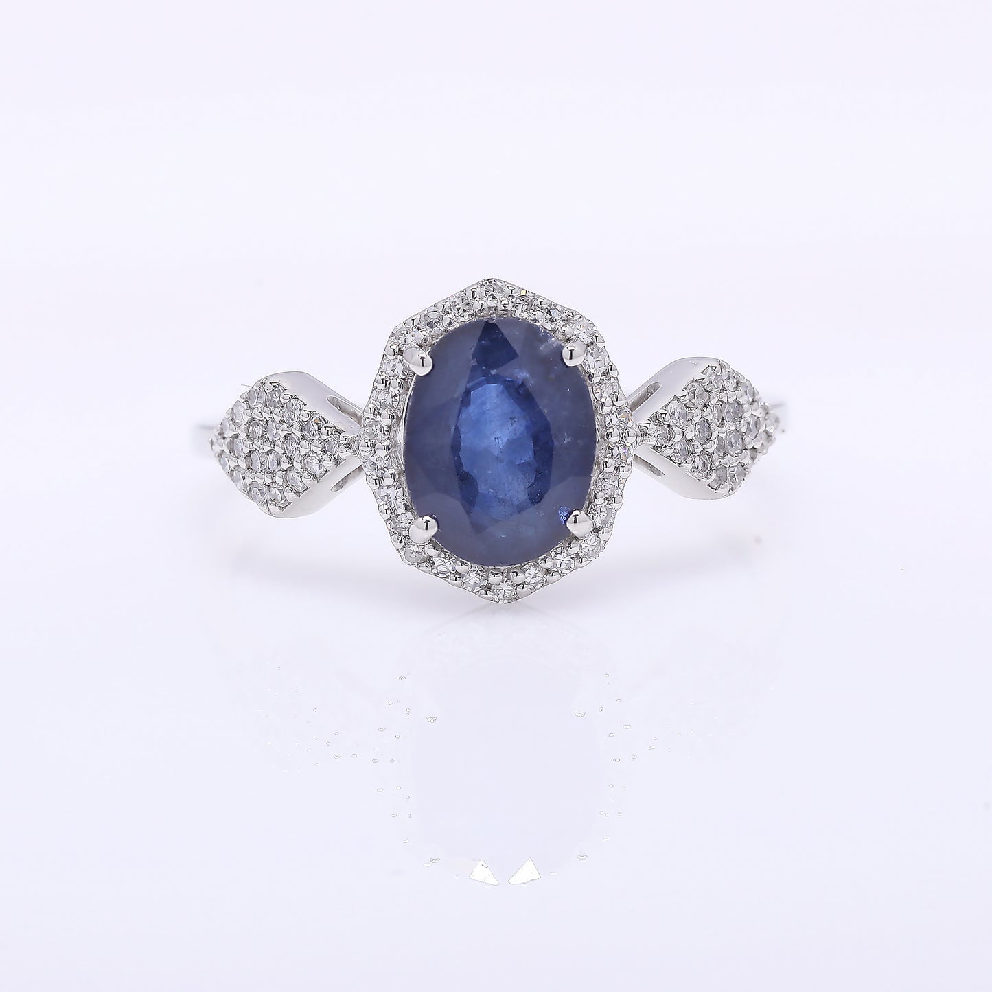 1.78 Ct Oval Mixed Cut Natural Sapphire 950 Platinum Ring