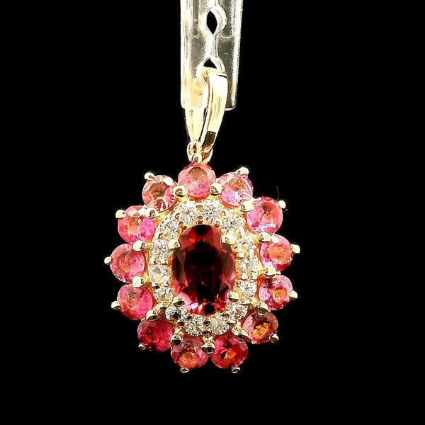 1.43 Ct Oval Tourmaline 14K Gold Pendant