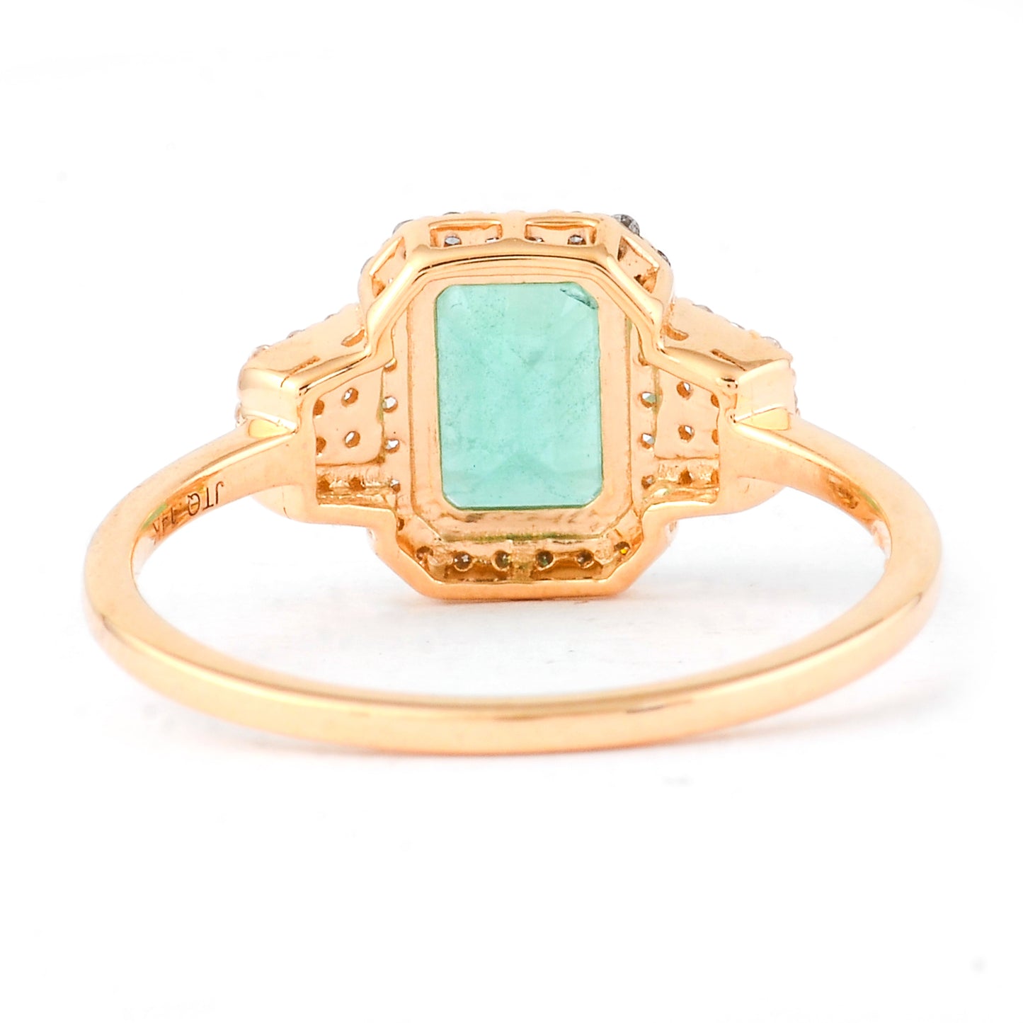 1.15 Ct Octagon Step Cut Natural Emerald 14K Gold Ring