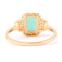 1.15 Ct Octagon Step Cut Natural Emerald 14K Gold Ring