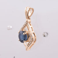 1.21 Ct Oval Natural Sapphire 14K Gold Pendant