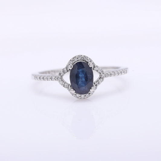 1.16 Ct Oval Mixed Cut Natural Sapphire 950 Platinum Ring