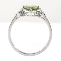 1.68 Ct Pear Mixed Cut Natural Green Sapphire 950 Platinum Ring