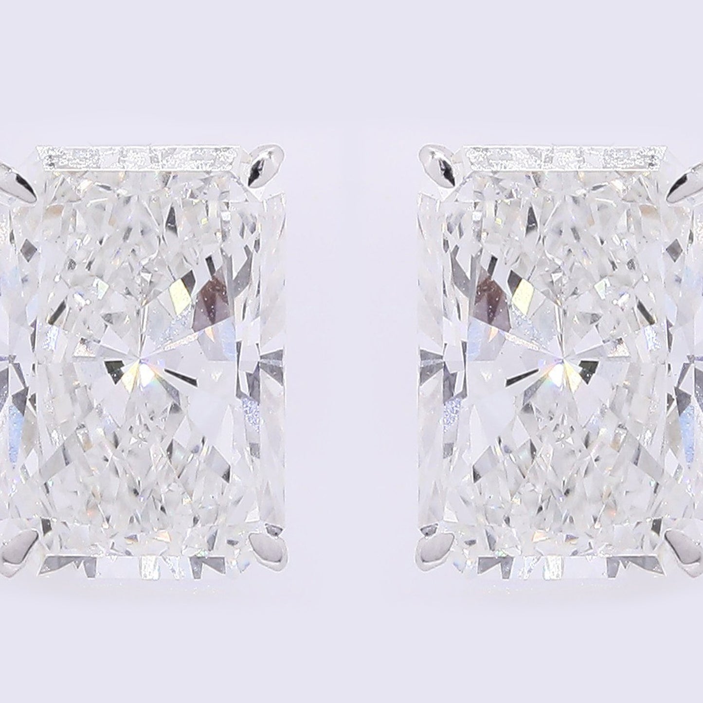 3.71 Carats Lab Grown Diamond 14K Gold Earrings