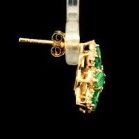 1.61 Ct Pear Emerald 14K Gold Earrings