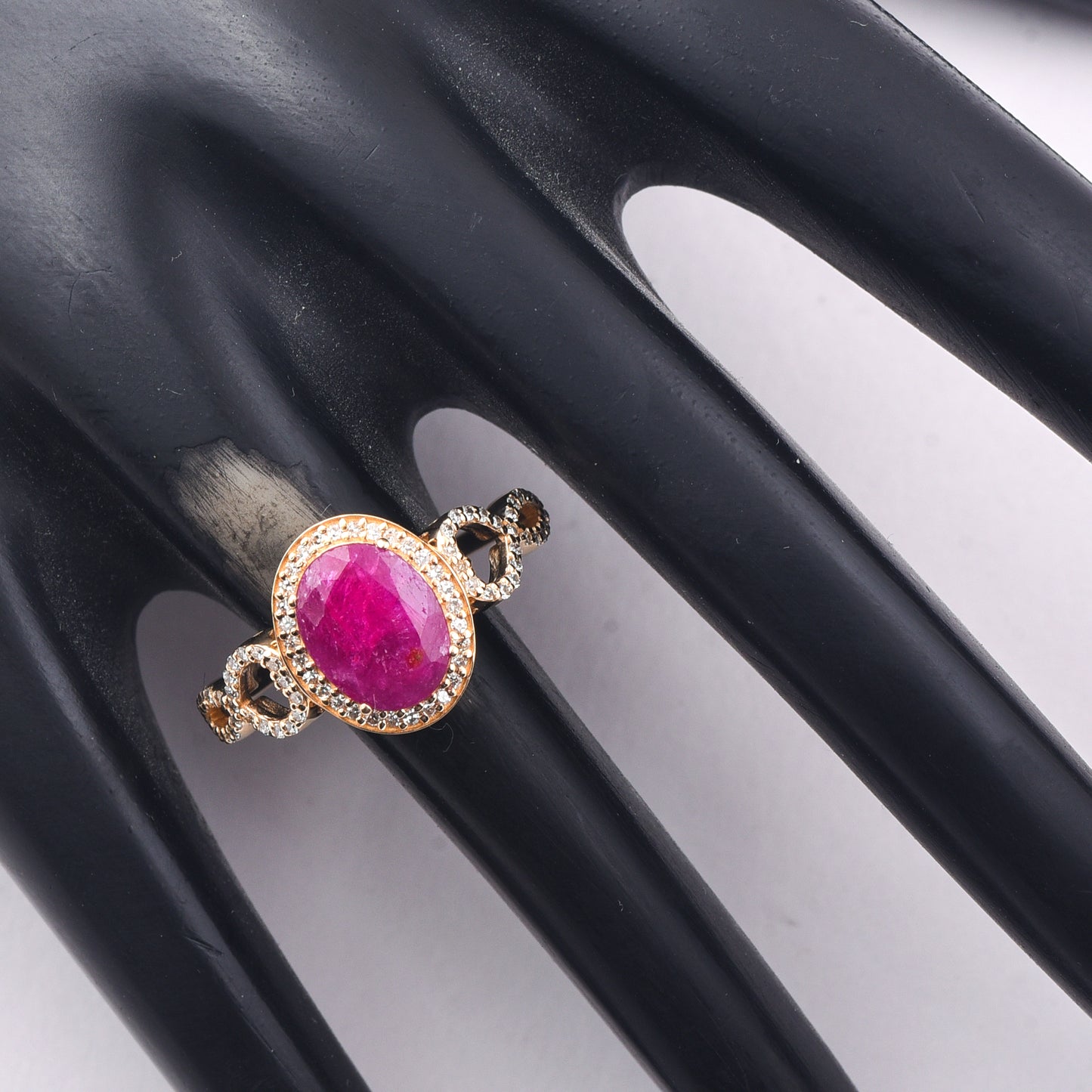 1.91 Ct Oval Mixed Cut Natural Ruby 14K Gold Ring