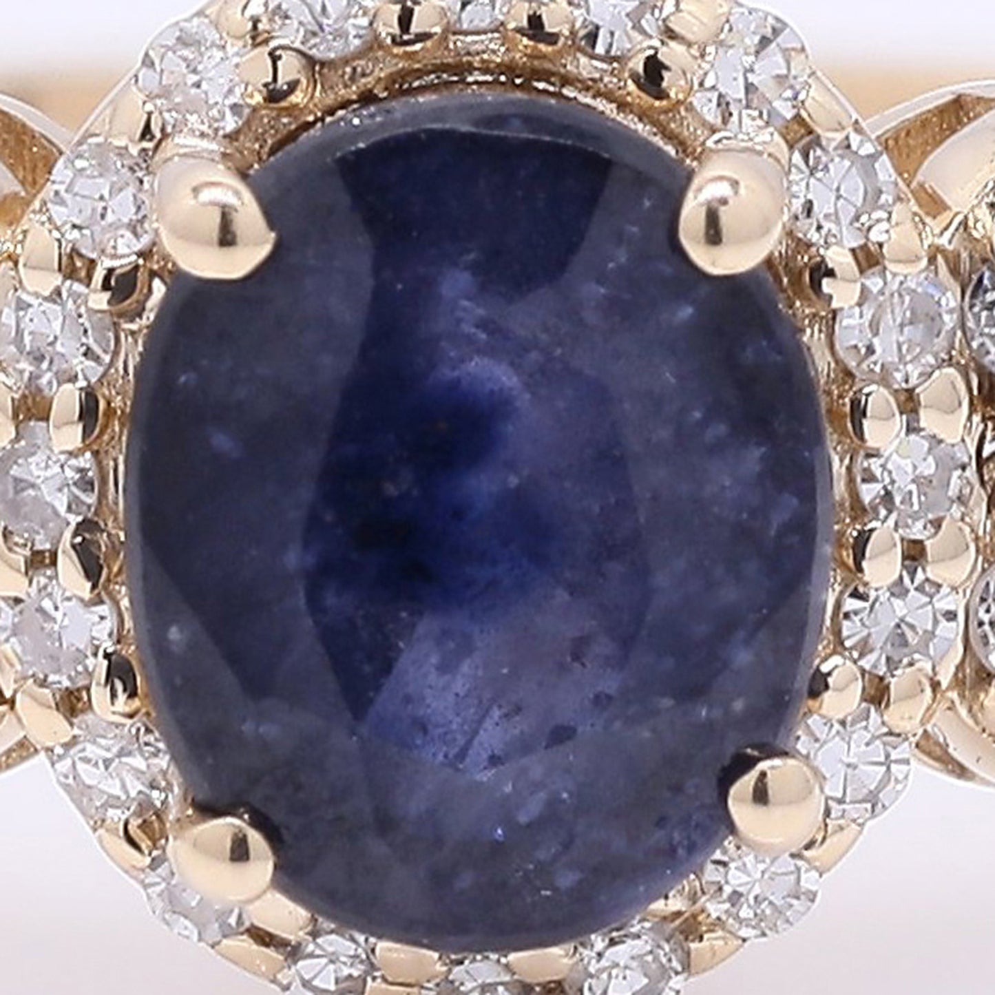1.20 Ct Oval Mixed Cut Natural Sapphire 14K Gold Ring