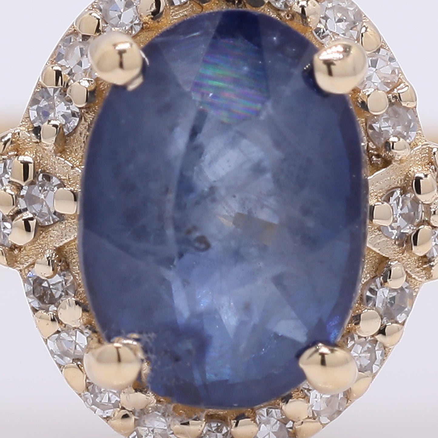 1.18 Ct Oval Mixed Cut Natural Sapphire 14K Gold Ring