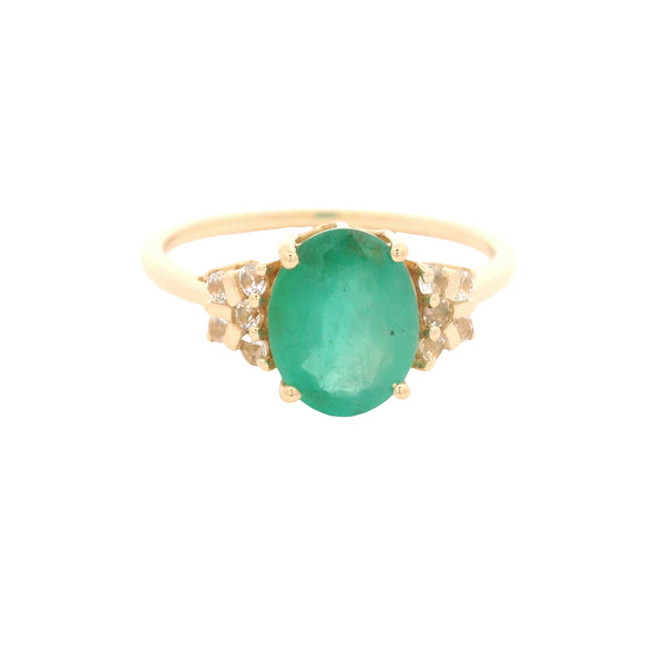 1.75 Ct Oval Emerald 14K Gold Ring