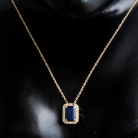 1.64 Ct Octagon Sapphire 14K Gold Pendant
