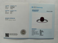 1.72 Ct Oval Mixed Cut Natural Ruby 950 Platinum Ring