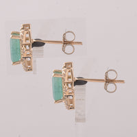 2.41 Ct Square Emerald 9K Gold Earrings