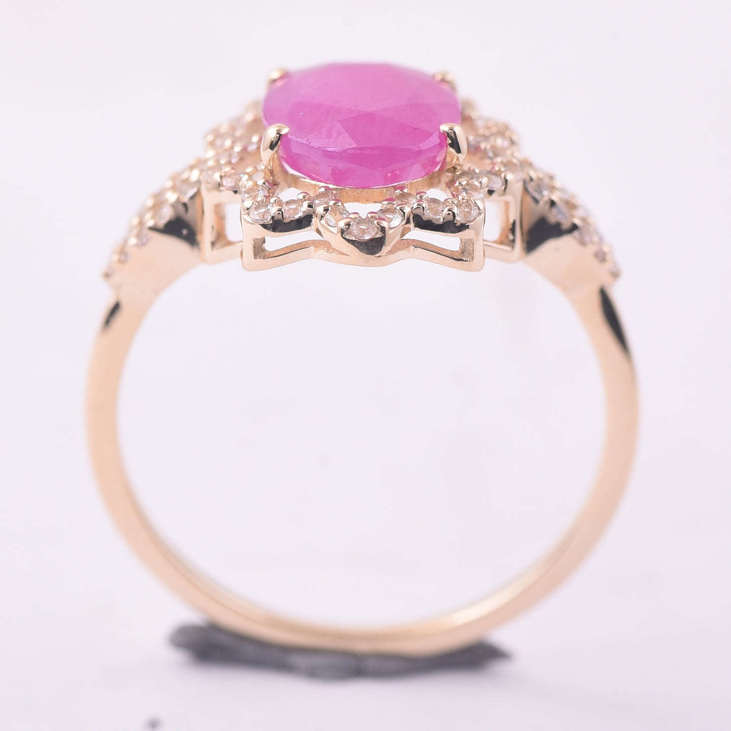 2.58 Ct Oval Ruby 9K Gold Ring