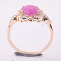 2.58 Ct Oval Ruby 9K Gold Ring