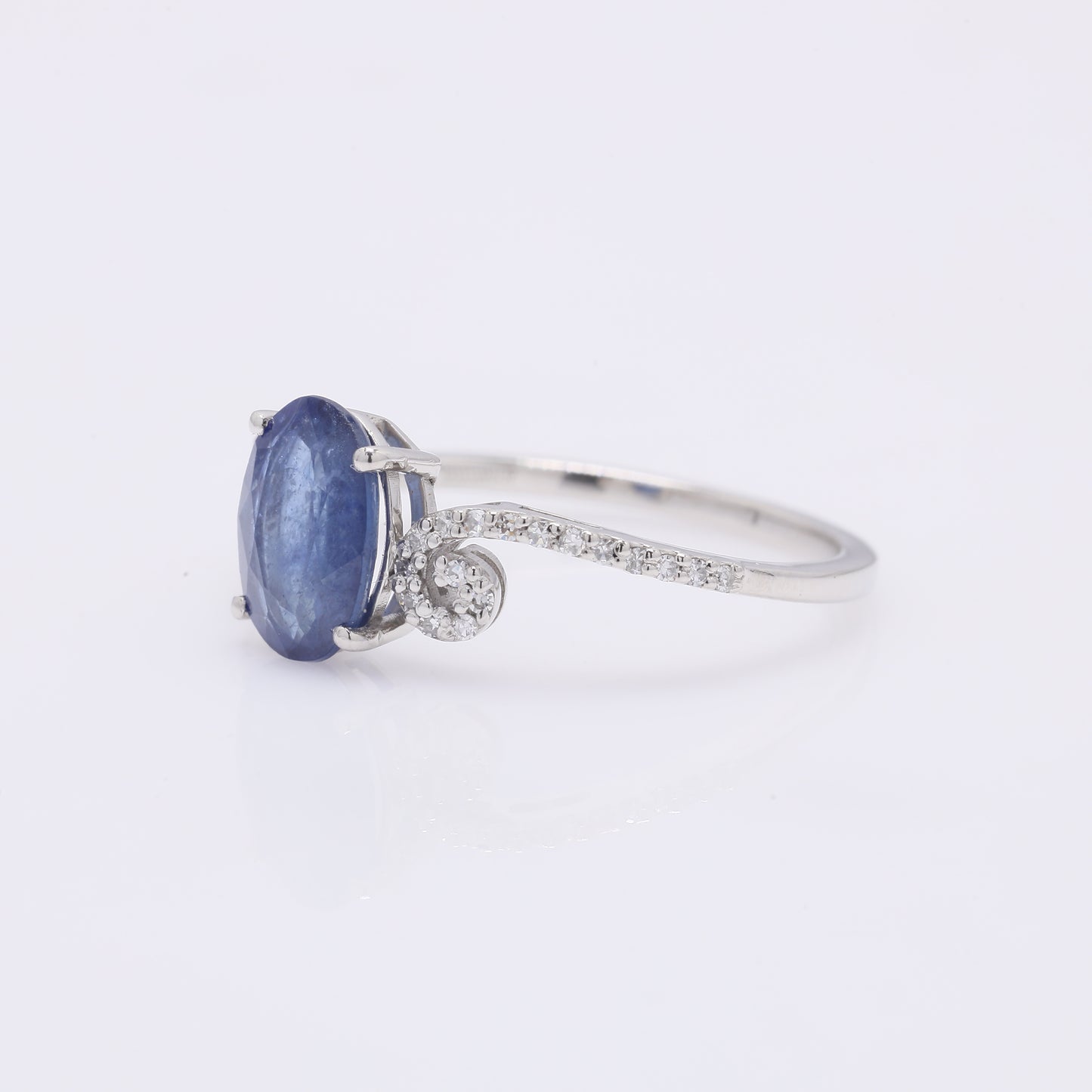 1.74 Ct Oval Mixed Cut Natural Sapphire 950 Platinum Ring