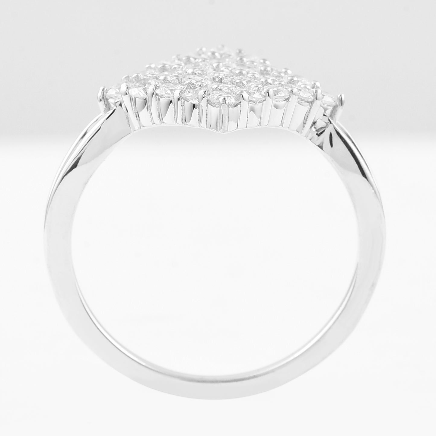 0.85 Ct Round Lab Grown Diamond 925 Silver Ring
