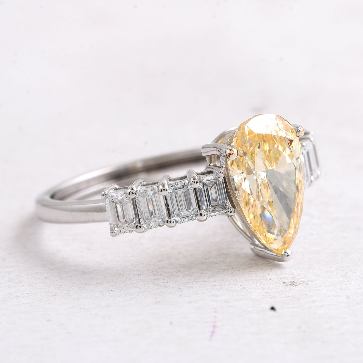 2.67 Ct Pear Lab Grown Diamond 14K Gold Ring