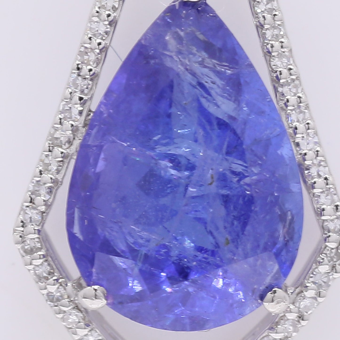 3.96 Ct Pear Mixed Cut Natural Tanzanite 950 Platinum Pendant