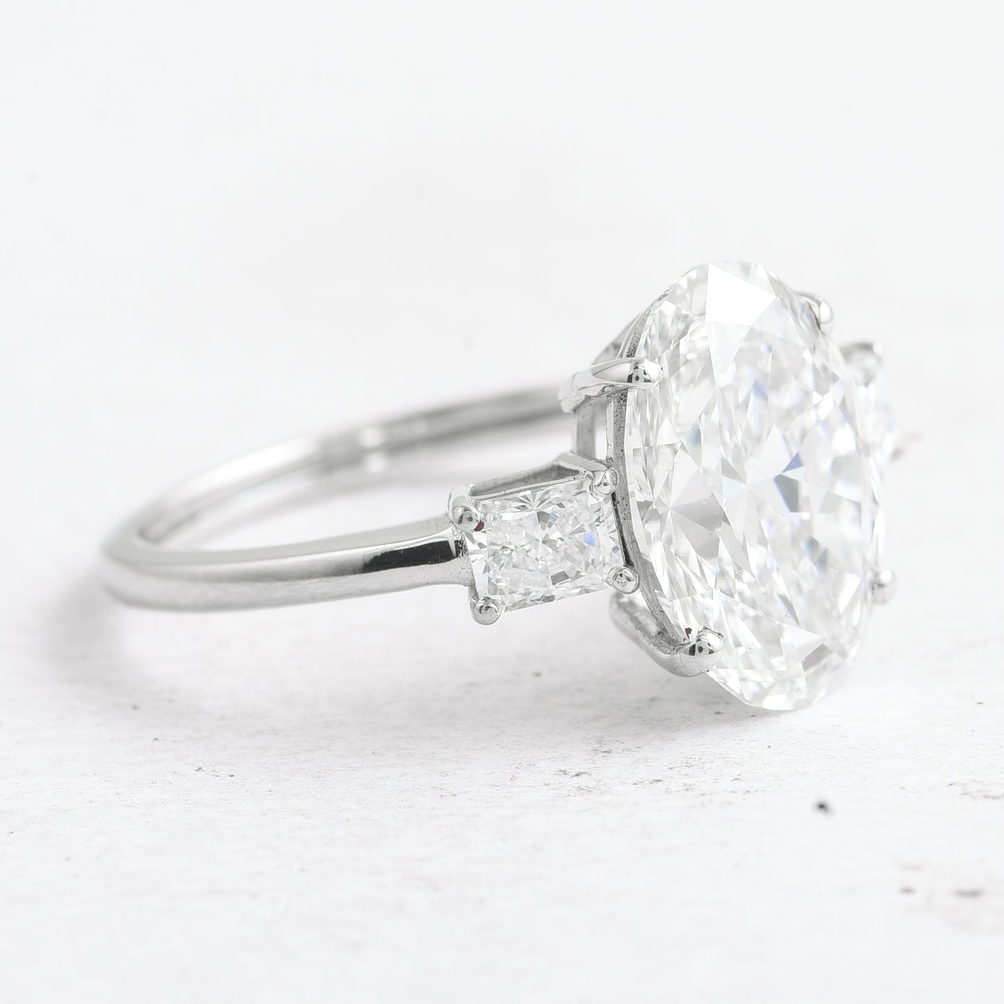4.52 Ct Oval Lab Grown Diamond 950 Platinum Ring