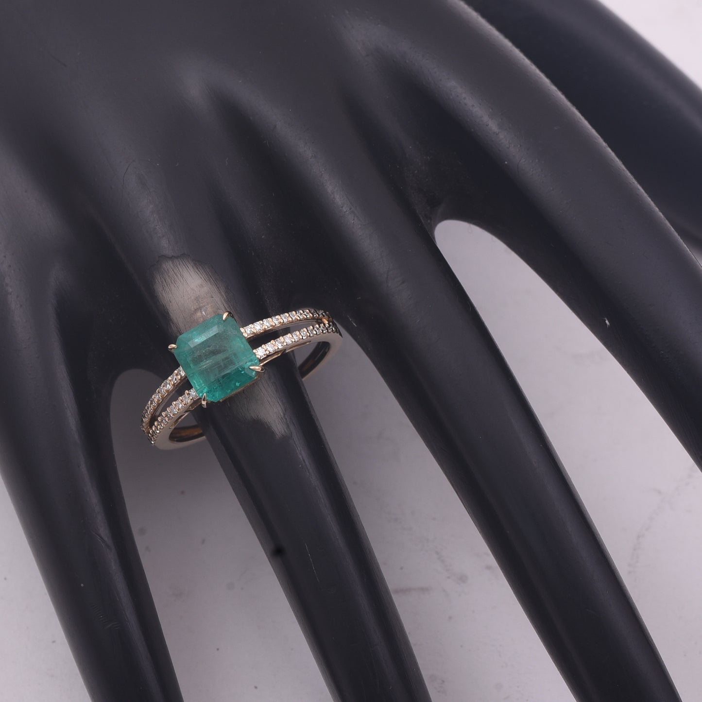 1.92 Ct Octagon Step Cut Natural Emerald 14K Gold Ring