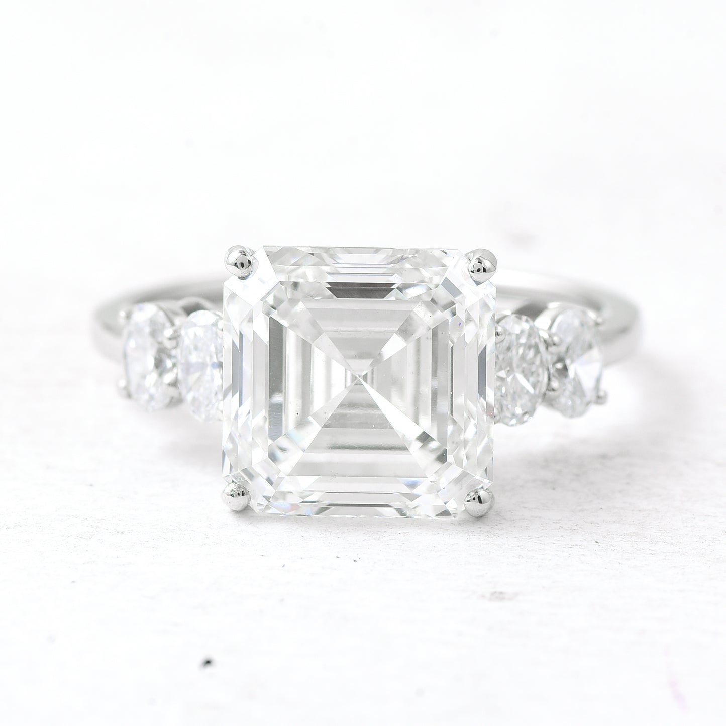 5.74 Ct Asscher Lab Grown Diamond 950 Platinum Ring