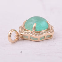 2.00 Ct Round Emerald 9K Gold Pendant