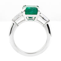 4.99 Ct Octagon Step Cut Natural Beryl Emerald 950 Platinum Ring