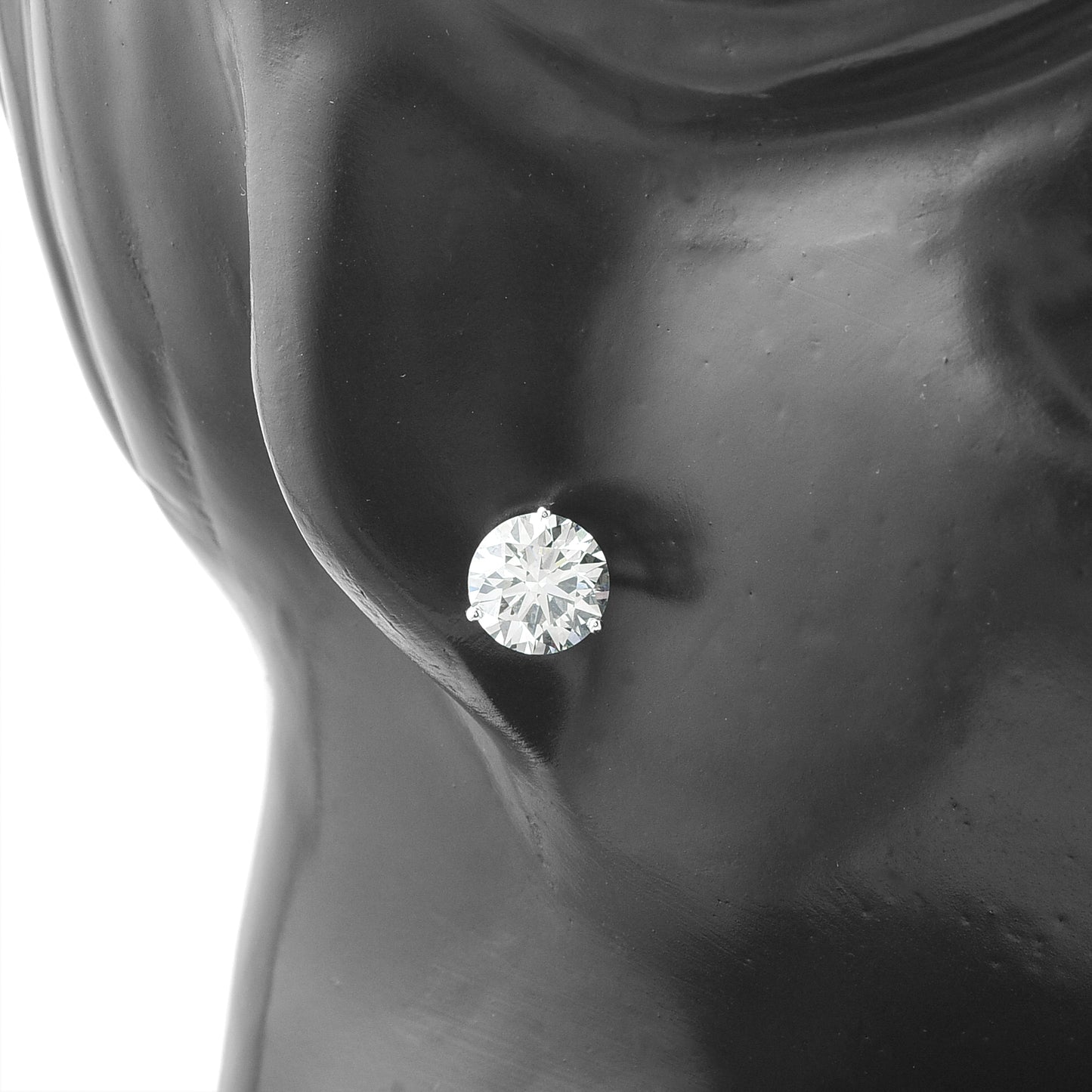 4.15 Carats Lab Grown Diamond 14K Gold Earrings