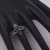 2.02 Ct Oval Mixed Cut Natural Sapphire 14K Gold Ring