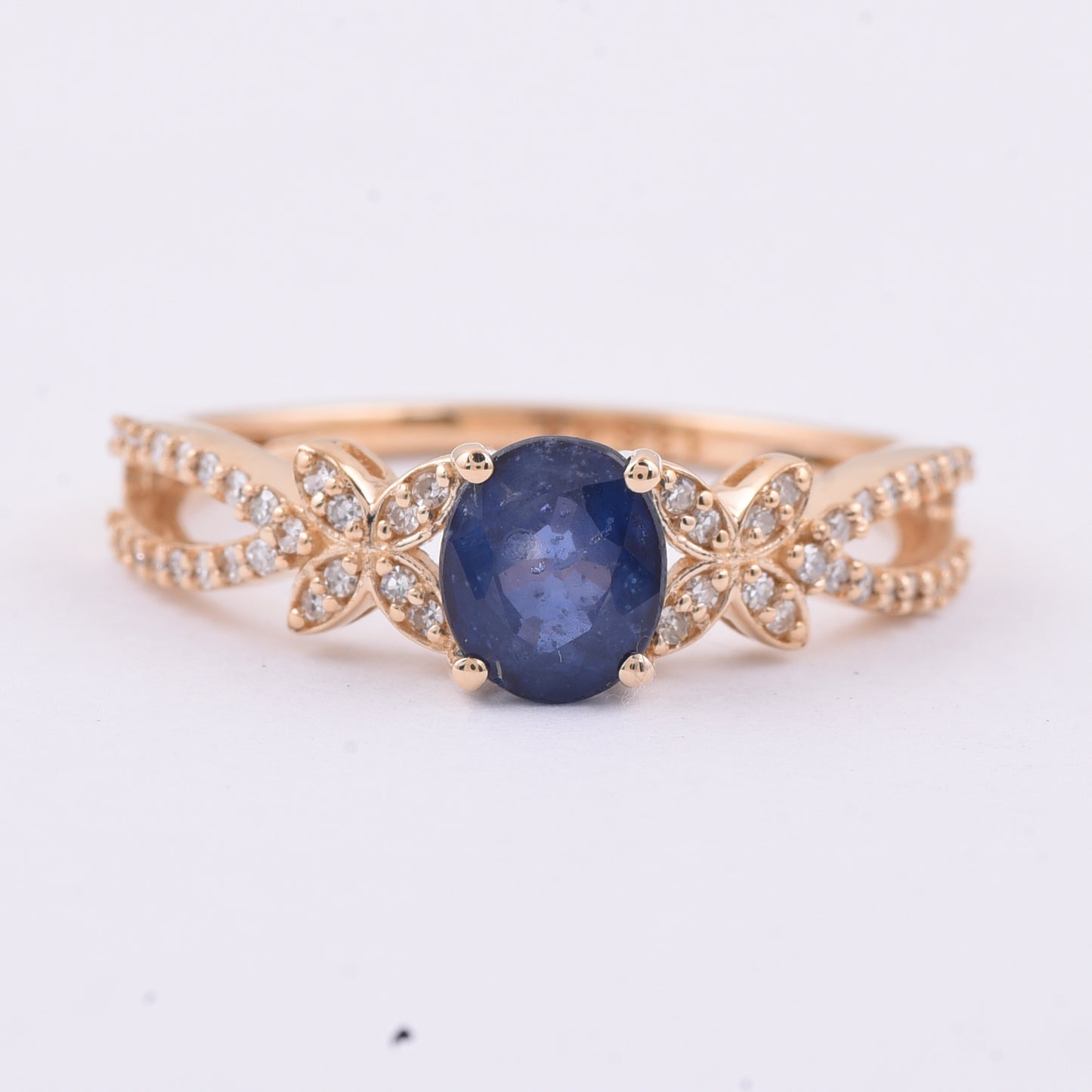 1.22 Ct Oval Natural Sapphire 14K Gold Ring