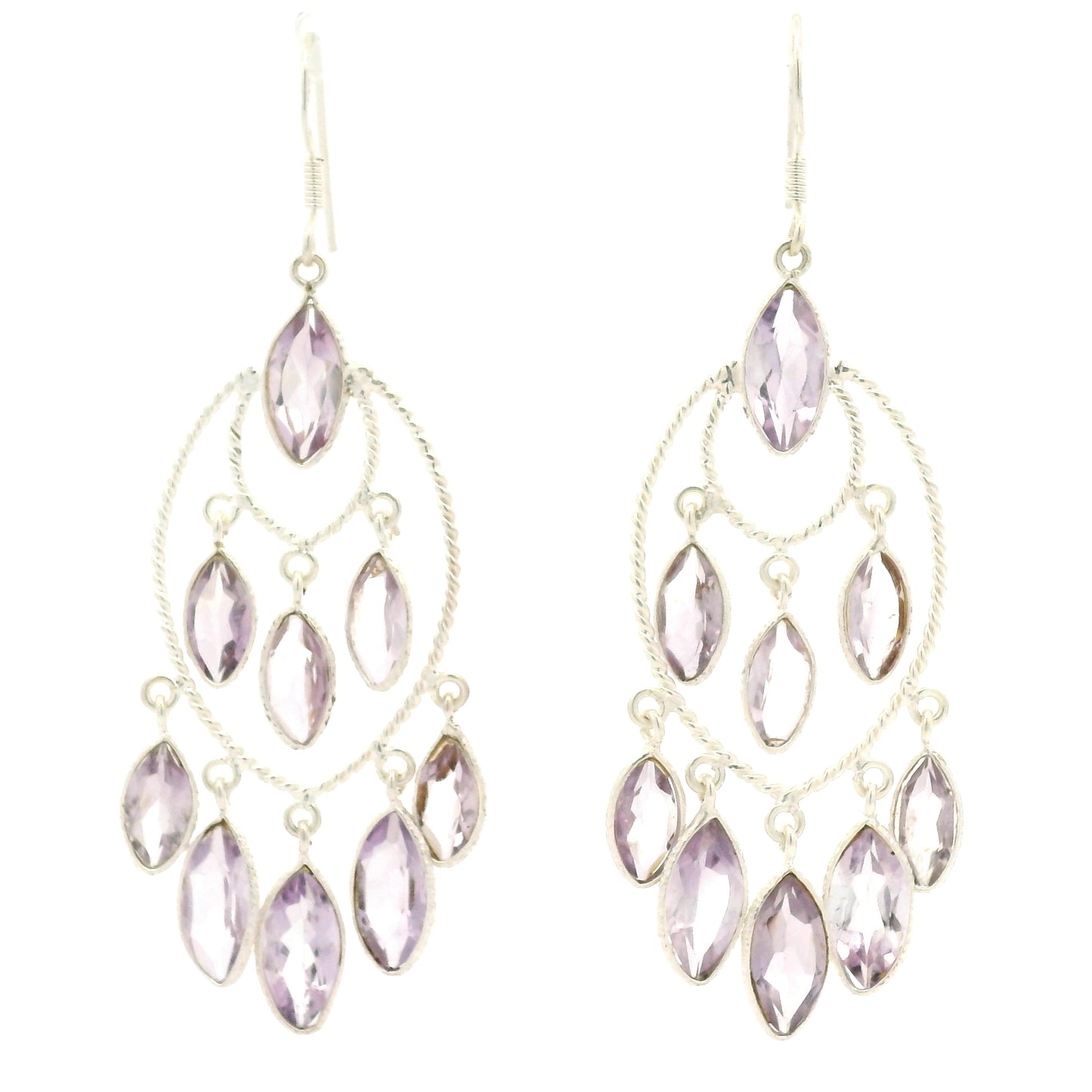 25.25 Ct Amethyst 925 Sterling Silver Earrings