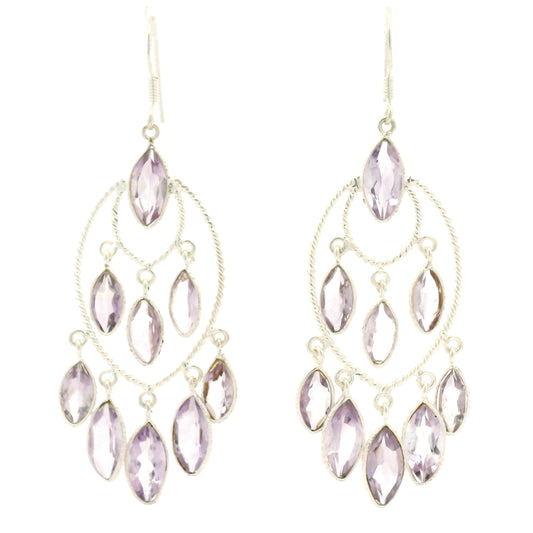 25.25 Ct Amethyst 925 Sterling Silver Earrings