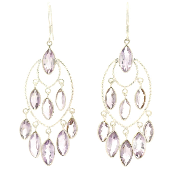 25.25 Ct Amethyst 925 Sterling Silver Earrings