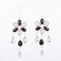 10.13 Ct Amethyst, Sapphire 925 Sterling Silver Earrings