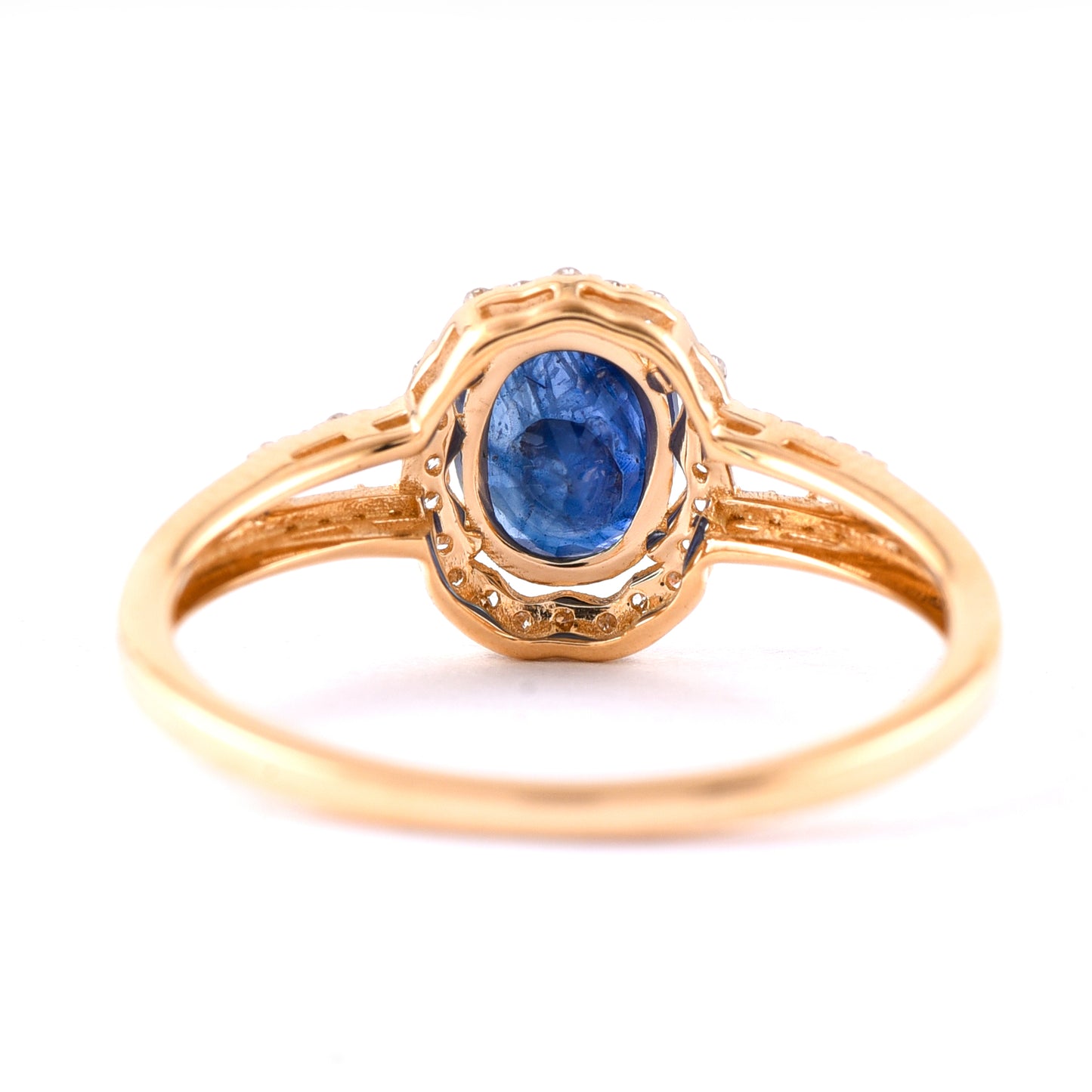 1.35 Ct Oval Mixed Cut Natural Sapphire 14K Gold Ring