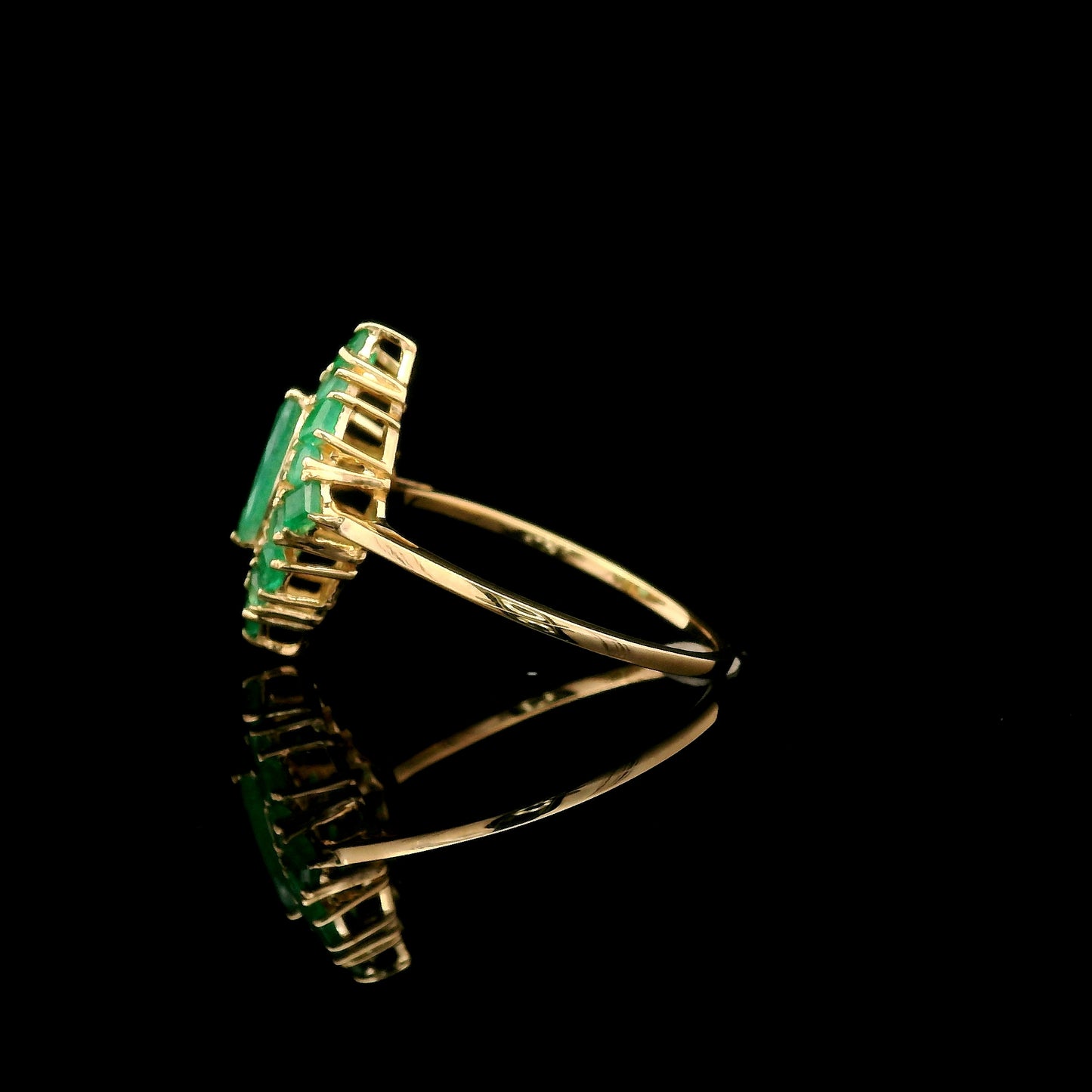 0.91 Ct Marquise Emerald 14K Gold Ring