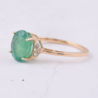 1.98 Ct Oval Natural Emerald 14K Gold Ring
