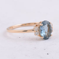 1.10 Ct Oval Natural Aquamarine 14K Gold Ring