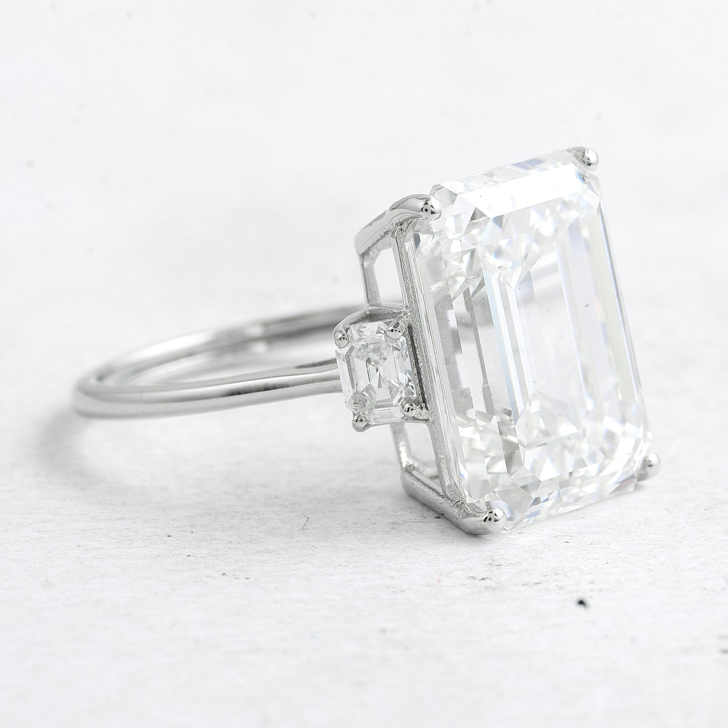 10.60 Ct Octagon Lab Grown Diamond 950 Platinum Ring